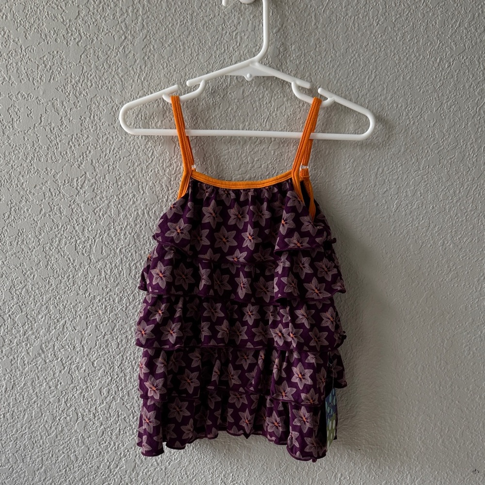 NWT Ruffle Dress with Orange Straps